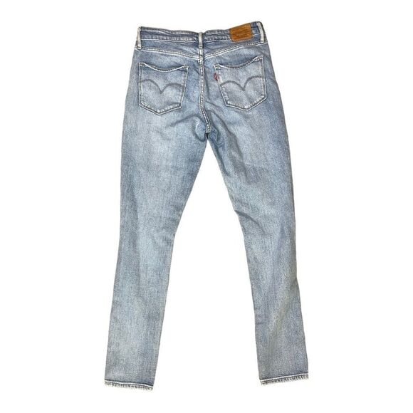 Levis Jeans Women 28 721 High Rise Skinny Blue Star Studded Distressed Jeans - Picture 9 of 9